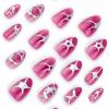 imageBABALAL Heart Press on Nails Medium Square Fake Nails Black White Glue on Nails Romantic Valentine Day Acrylic Nails 24Pcs Cute False Nails Manicure Stick on Nails Squoval Glossy Artificial NailsANTA104