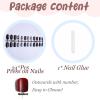 imageBABALAL Heart Press on Nails Medium Square Fake Nails Black White Glue on Nails Romantic Valentine Day Acrylic Nails 24Pcs Cute False Nails Manicure Stick on Nails Squoval Glossy Artificial NailsANTA115