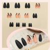 imageBABALAL Heart Press on Nails Medium Square Fake Nails Black White Glue on Nails Romantic Valentine Day Acrylic Nails 24Pcs Cute False Nails Manicure Stick on Nails Squoval Glossy Artificial NailsANTA120