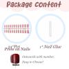 imageBABALAL Heart Press on Nails Medium Square Fake Nails Red Glue on Nails Acrylic Nails Romantic False Nails 24Pcs Squoval Manicure Stick on Nails Gel Nails for Women and GirlANU04