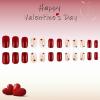 imageBABALAL Heart Press on Nails Medium Square Fake Nails Red Glue on Nails Acrylic Nails Romantic False Nails 24Pcs Squoval Manicure Stick on Nails Gel Nails for Women and GirlANU12