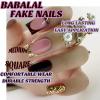 imageBABALAL Heart Press on Nails Medium Square Fake Nails Red Glue on Nails Acrylic Nails Romantic False Nails 24Pcs Squoval Manicure Stick on Nails Gel Nails for Women and GirlANU06