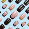 imageBABALAL Heart Press on Nails Medium Square Fake Nails Red Glue on Nails Acrylic Nails Romantic False Nails 24Pcs Squoval Manicure Stick on Nails Gel Nails for Women and GirlANU06
