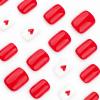 imageBABALAL Heart Press on Nails Medium Square Fake Nails Red Glue on Nails Acrylic Nails Romantic False Nails 24Pcs Squoval Manicure Stick on Nails Gel Nails for Women and GirlANU14