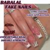 imageBABALAL Heart Press on Nails Medium Square Fake Nails Red Glue on Nails Acrylic Nails Romantic False Nails 24Pcs Squoval Manicure Stick on Nails Gel Nails for Women and GirlANU04