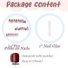 imageBABALAL Heart Press on Nails Medium Square Fake Nails Red Glue on Nails Acrylic Nails Romantic False Nails 24Pcs Squoval Manicure Stick on Nails Gel Nails for Women and GirlANU02