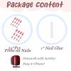 imageBABALAL Heart Press on Nails Medium Square Fake Nails Red Glue on Nails Acrylic Nails Romantic False Nails 24Pcs Squoval Manicure Stick on Nails Gel Nails for Women and GirlANU161