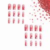 imageBABALAL Heart Press on Nails Medium Square Fake Nails Red Glue on Nails Acrylic Nails Romantic False Nails 24Pcs Squoval Manicure Stick on Nails Gel Nails for Women and GirlANU161