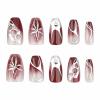 imageBABALAL Heart Press on Nails Medium Square Fake Nails Red Glue on Nails Acrylic Nails Romantic False Nails 24Pcs Squoval Manicure Stick on Nails Gel Nails for Women and GirlANU02