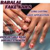 imageBABALAL Heart Press on Nails Medium Square Fake Nails Red Glue on Nails Acrylic Nails Romantic False Nails 24Pcs Squoval Manicure Stick on Nails Gel Nails for Women and GirlANU05