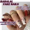 imageBABALAL Heart Press on Nails Medium Square Fake Nails Red Glue on Nails Acrylic Nails Romantic False Nails 24Pcs Squoval Manicure Stick on Nails Gel Nails for Women and GirlANU12