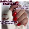imageBABALAL Heart Press on Nails Medium Square Fake Nails Red Glue on Nails Acrylic Nails Romantic False Nails 24Pcs Squoval Manicure Stick on Nails Gel Nails for Women and GirlANU14