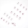 imageBABALAL Medium Length Press on Nails Square Fake Nails Squoval Nails Glossy Acrylic Nails Cow Print Glue on Nails for Women and Girls