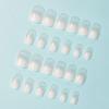 imageBABALAL Ombre Press on Nails Square Fake Nails Short Glue on Nails Squoval Nails White Acrylic Nails Glossy Nails for Women and Girls