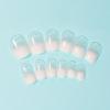 imageBABALAL Ombre Press on Nails Square Fake Nails Short Glue on Nails Squoval Nails White Acrylic Nails Glossy Nails for Women and Girls