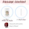 imageBABALAL Press on Nails Long Coffin Fake Nails Blue French Tip Glue on Nails 3d Texture Flower Design Coquette Acrylic Nails 24Pcs Ballerina Handmade Stick on False NailsANK204