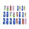 imageBABALAL Press on Nails Long Coffin Fake Nails Blue French Tip Glue on Nails 3d Texture Flower Design Coquette Acrylic Nails 24Pcs Ballerina Handmade Stick on False NailsANK209