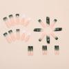 imageBABALAL Press on Nails Long Coffin Fake Nails Blue French Tip Glue on Nails 3d Texture Flower Design Coquette Acrylic Nails 24Pcs Ballerina Handmade Stick on False NailsANK202