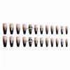 imageBABALAL Press on Nails Long Coffin Fake Nails Blue French Tip Glue on Nails 3d Texture Flower Design Coquette Acrylic Nails 24Pcs Ballerina Handmade Stick on False NailsANK216