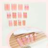 imageBABALAL Press on Nails Long Coffin Fake Nails Blue French Tip Glue on Nails 3d Texture Flower Design Coquette Acrylic Nails 24Pcs Ballerina Handmade Stick on False NailsANK208