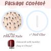 imageBABALAL Press on Nails Long Coffin Fake Nails Blue French Tip Glue on Nails 3d Texture Flower Design Coquette Acrylic Nails 24Pcs Ballerina Handmade Stick on False NailsANK201