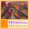 imageBABALAL Press on Nails Long Coffin Fake Nails Blue French Tip Glue on Nails 3d Texture Flower Design Coquette Acrylic Nails 24Pcs Ballerina Handmade Stick on False NailsANK218