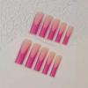 imageBABALAL Press on Nails Long Coffin Fake Nails Blue French Tip Glue on Nails 3d Texture Flower Design Coquette Acrylic Nails 24Pcs Ballerina Handmade Stick on False NailsANK203