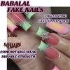 imageBABALAL Press on Nails Long Coffin Fake Nails Blue French Tip Glue on Nails 3d Texture Flower Design Coquette Acrylic Nails 24Pcs Ballerina Handmade Stick on False NailsANK221