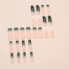 imageBABALAL Press on Nails Long Coffin Fake Nails Blue French Tip Glue on Nails 3d Texture Flower Design Coquette Acrylic Nails 24Pcs Ballerina Handmade Stick on False NailsANK202