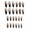 imageBABALAL Press on Nails Long Coffin Fake Nails Blue French Tip Glue on Nails 3d Texture Flower Design Coquette Acrylic Nails 24Pcs Ballerina Handmade Stick on False NailsANK216