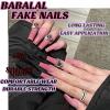 imageBABALAL Press on Nails Long Coffin Fake Nails Blue French Tip Glue on Nails 3d Texture Flower Design Coquette Acrylic Nails 24Pcs Ballerina Handmade Stick on False NailsANK215