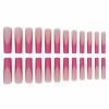 imageBABALAL Press on Nails Long Coffin Fake Nails Blue French Tip Glue on Nails 3d Texture Flower Design Coquette Acrylic Nails 24Pcs Ballerina Handmade Stick on False NailsANK203