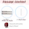 imageBABALAL Press on Nails Long Coffin Fake Nails Blue French Tip Glue on Nails 3d Texture Flower Design Coquette Acrylic Nails 24Pcs Ballerina Handmade Stick on False NailsANK216