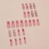 imageBABALAL Press on Nails Long Coffin Fake Nails Blue French Tip Glue on Nails 3d Texture Flower Design Coquette Acrylic Nails 24Pcs Ballerina Handmade Stick on False NailsANK212