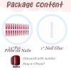 imageBABALAL Press on Nails Long Coffin Fake Nails Blue French Tip Glue on Nails 3d Texture Flower Design Coquette Acrylic Nails 24Pcs Ballerina Handmade Stick on False NailsANK203