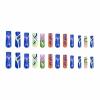 imageBABALAL Press on Nails Long Coffin Fake Nails Blue French Tip Glue on Nails 3d Texture Flower Design Coquette Acrylic Nails 24Pcs Ballerina Handmade Stick on False NailsANK209