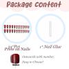 imageBABALAL Press on Nails Long Coffin Fake Nails Dark Red Black Glue on Nails Gold Glitter Bling Acrylic Nails 24Pcs Burgundy False Nails Ballerina Glossy Manicure Stick on Nails