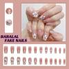 imageBABALAL Press on Nails Long Square Fake Nails Green French Tip Glue on Nails with Cross Charm Gothic Acrylic Nails Gold Chrome Luxury False Nails 24Pcs Squoval Nails Artificial Nails for Women GirlsFNY08flower