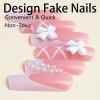 imageBABALAL Press on Nails Long Square Fake Nails Green French Tip Glue on Nails with Cross Charm Gothic Acrylic Nails Gold Chrome Luxury False Nails 24Pcs Squoval Nails Artificial Nails for Women GirlsFNY05pink