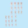 imageBABALAL Press on Nails Long Square Fake Nails Green French Tip Glue on Nails with Cross Charm Gothic Acrylic Nails Gold Chrome Luxury False Nails 24Pcs Squoval Nails Artificial Nails for Women GirlsFNY07white