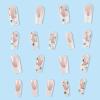 imageBABALAL Press on Nails Long Square Fake Nails Green French Tip Glue on Nails with Cross Charm Gothic Acrylic Nails Gold Chrome Luxury False Nails 24Pcs Squoval Nails Artificial Nails for Women GirlsFNY07white