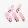 imageBABALAL Press on Nails Long Square Fake Nails Green French Tip Glue on Nails with Cross Charm Gothic Acrylic Nails Gold Chrome Luxury False Nails 24Pcs Squoval Nails Artificial Nails for Women GirlsFNY04cheetah