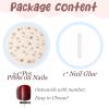 imageBABALAL Press on Nails Medium Square Fake Nails Yellow French Tip Glue on Nails Flower Coquette Acrylic Nails Summer False Nails Art Design 24Pcs Squoval Manicure Stick on Nails for Women GirlsBNI07
