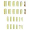 imageBABALAL Press on Nails Medium Square Fake Nails Yellow French Tip Glue on Nails Flower Coquette Acrylic Nails Summer False Nails Art Design 24Pcs Squoval Manicure Stick on Nails for Women GirlsBNI01