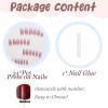 imageBABALAL Press on Nails Medium Square Fake Nails Yellow French Tip Glue on Nails Flower Coquette Acrylic Nails Summer False Nails Art Design 24Pcs Squoval Manicure Stick on Nails for Women GirlsBNI12