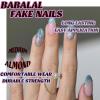 imageBABALAL Purple Press on Nails Medium Almond Fake Nails Ombre Nails Glue on Acrylic Nails French Tip Stick on Nails Supplies Y2k Star Nails 24Pcs Stiletto Full Cover False Nails for Women GirlsSolid