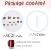 imageBABALAL Purple Press on Nails Medium Almond Fake Nails Ombre Nails Glue on Acrylic Nails French Tip Stick on Nails Supplies Y2k Star Nails 24Pcs Stiletto Full Cover False Nails for Women GirlsBNJ12black