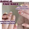 imageBABALAL Purple Press on Nails Medium Almond Fake Nails Ombre Nails Glue on Acrylic Nails French Tip Stick on Nails Supplies Y2k Star Nails 24Pcs Stiletto Full Cover False Nails for Women GirlsBNJ06bear
