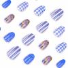 imageBABALAL Purple Press on Nails Medium Almond Fake Nails Ombre Nails Glue on Acrylic Nails French Tip Stick on Nails Supplies Y2k Star Nails 24Pcs Stiletto Full Cover False Nails for Women GirlsBNJ10