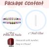 imageBABALAL Purple Press on Nails Medium Almond Fake Nails Ombre Nails Glue on Acrylic Nails French Tip Stick on Nails Supplies Y2k Star Nails 24Pcs Stiletto Full Cover False Nails for Women GirlsBNJ23